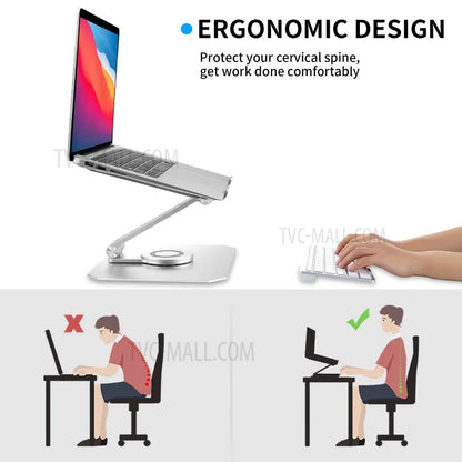 NB08 360° Rotating Desktop Notebook Stand Aluminum Alloy Folding Adjustable Heat Dissipation Laptop Riser Bracket