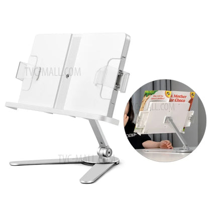 AP-7VB Desktop Adjustable Textbook Recipe Tablet Holder Stand Metal Book Reading Bracket with Page Clip