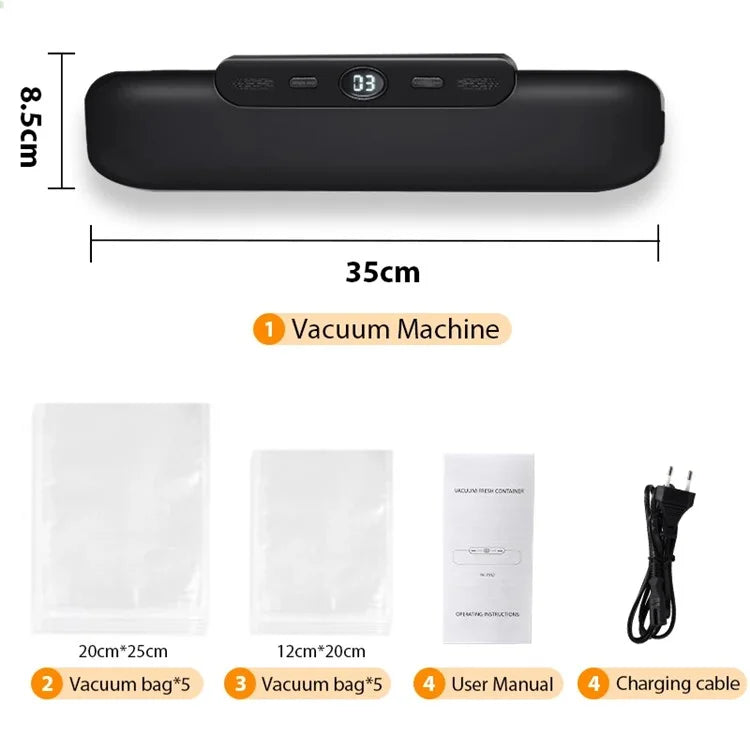 Snack Packaging Household Vacuum Sealer Fresh Keeping Sealing Machine, with 10 Vacuum Bags
