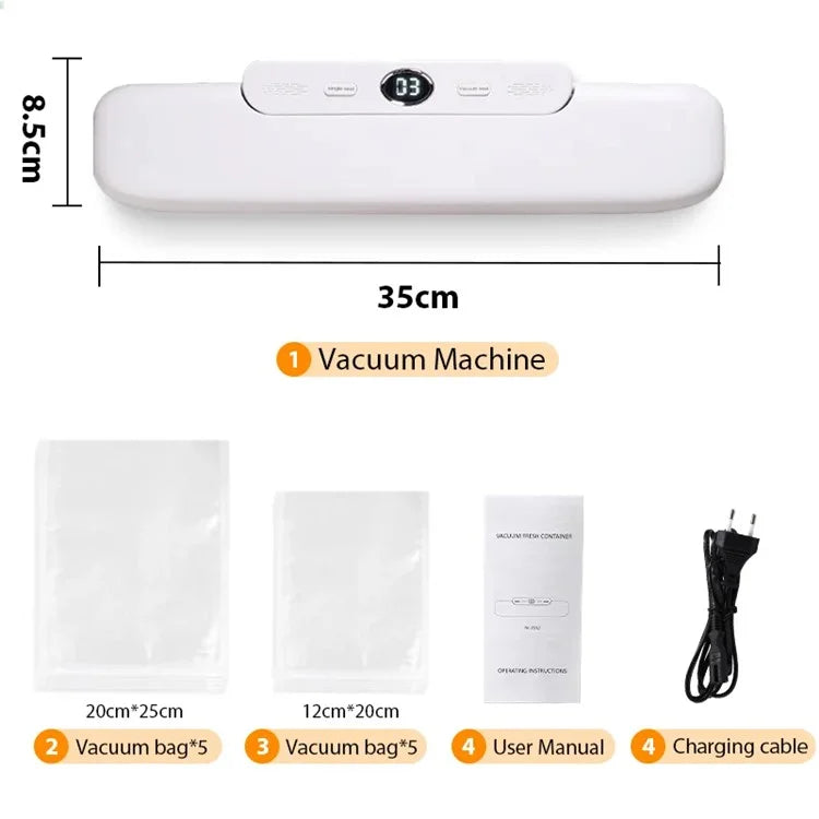 Snack Packaging Household Vacuum Sealer Fresh Keeping Sealing Machine, with 10 Vacuum Bags
