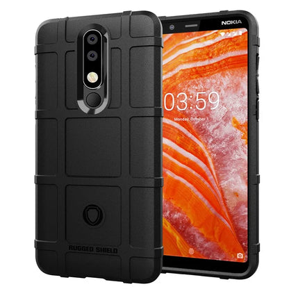 Anti-shock Square Grid Texture TPU Phone Case for Nokia 3.1 Plus
