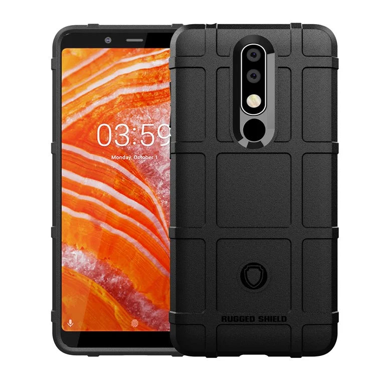 Anti-shock Square Grid Texture TPU Phone Case for Nokia 3.1 Plus