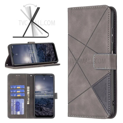 BINFEN COLOR BF05 for Nokia G21/G11 Geometric Imprinted PU Leather + TPU Case Stand Phone Cover with Wallet Function