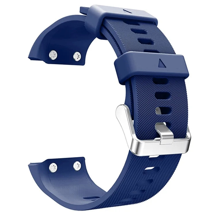 For Garmin Forerunner 35 Silicone Watch Band Pin Buckle Wrist Strap - Dark Blue