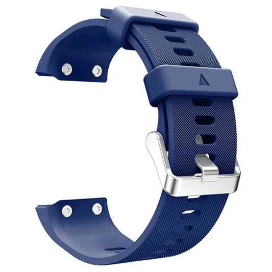 For Garmin Forerunner 35 Silicone Watch Band Pin Buckle Wrist Strap - Dark Blue