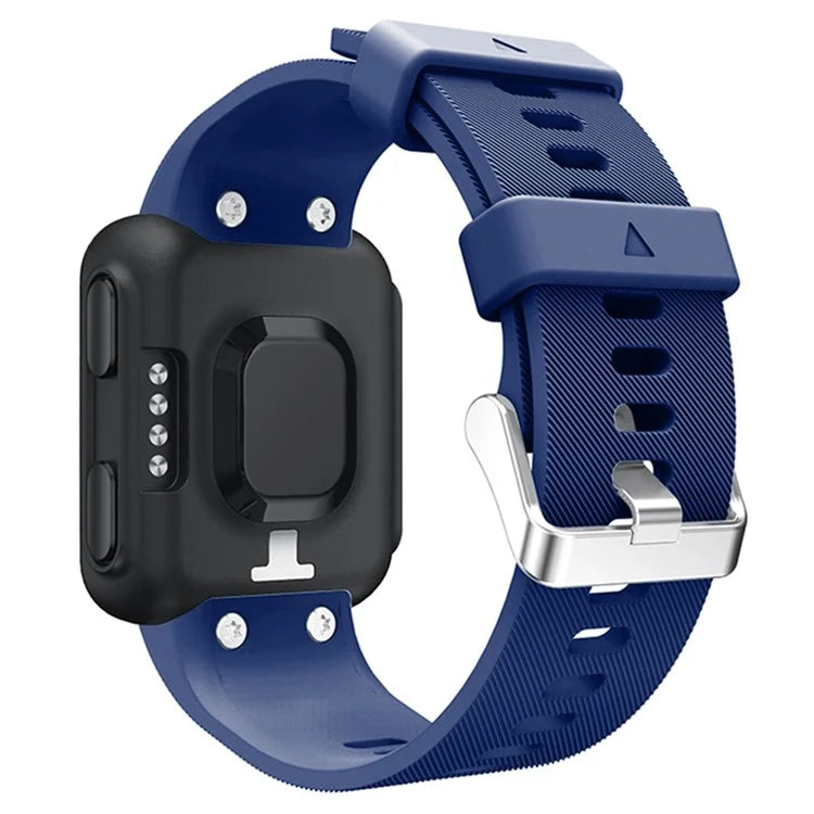 For Garmin Forerunner 35 Silicone Watch Band Pin Buckle Wrist Strap - Dark Blue