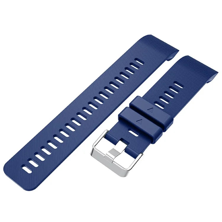 For Garmin Forerunner 35 Silicone Watch Band Pin Buckle Wrist Strap - Dark Blue