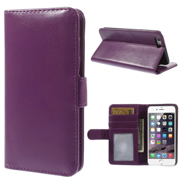 Crazy Horse Texture Folio Leather Wallet Stand Case Shell for iphone 6 / 6s