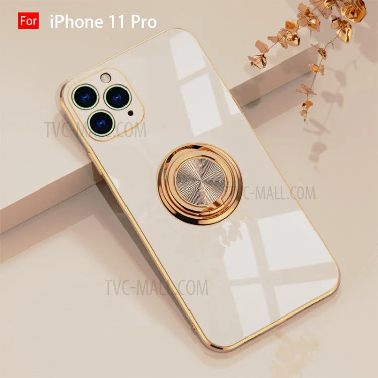 6D Electroplating TPU Phone Cover with Metal Ring Kickstand for iPhone 11 Pro / iPhone 11 / iPhone 11 Pro Max Pro