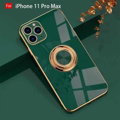 6D Electroplating TPU Phone Cover with Metal Ring Kickstand for iPhone 11 Pro / iPhone 11 / iPhone 11 Pro Max Pro Max