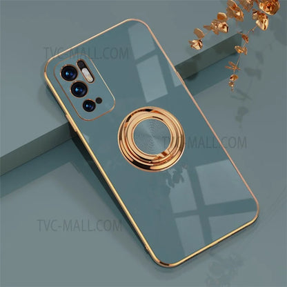 Ring Kickstand 6D Electroplating Frame Soft TPU Precise Cut-out Case for Xiaomi Redmi Note 10 5G / Redmi Note 10T 5G / Poco M3 Pro 4G/5G