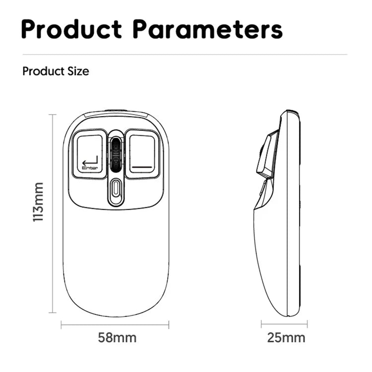 Rechargeable Computer Mouse Wireless Dual-Mode Mouse for Gaming Office Work