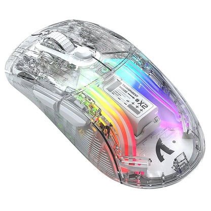 ATTACK SHARK X2 Transparent Bluetooth Mouse RGB Light Three Modes 5DPI Wireless Mouse