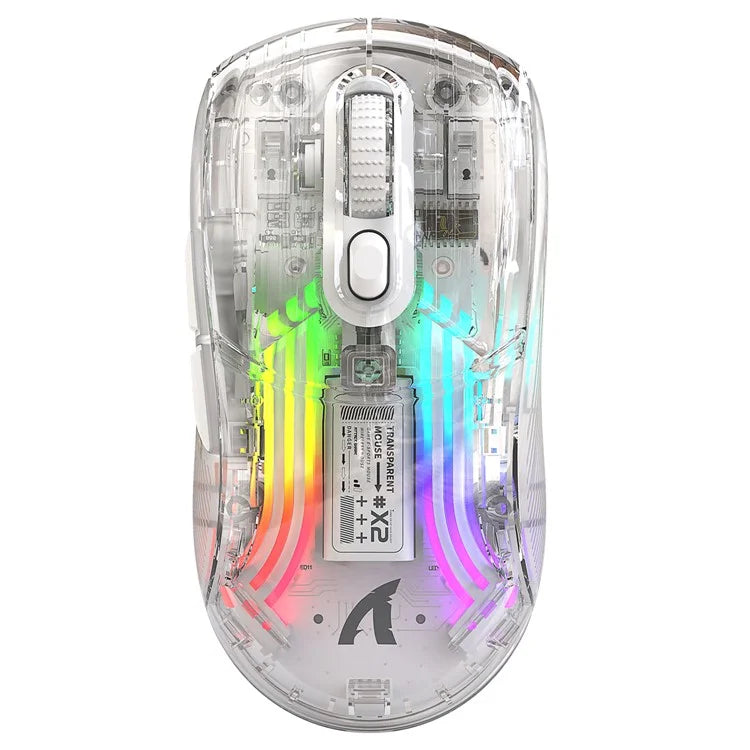 ATTACK SHARK X2 Transparent Bluetooth Mouse RGB Light Three Modes 5DPI Wireless Mouse