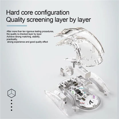 ATTACK SHARK X2 Transparent Bluetooth Mouse RGB Light Three Modes 5DPI Wireless Mouse