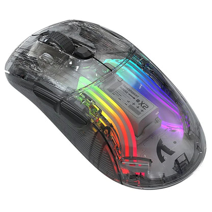 ATTACK SHARK X2 Transparent Bluetooth Mouse RGB Light Three Modes 5DPI Wireless Mouse