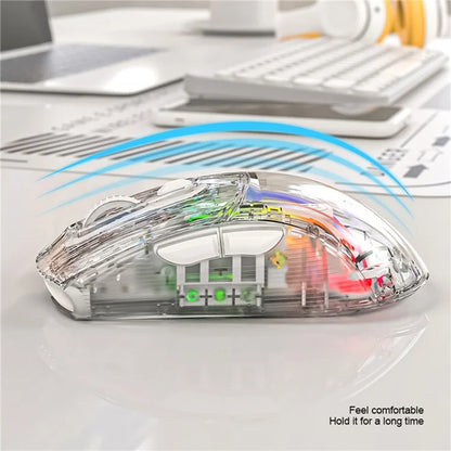 ATTACK SHARK X2 Transparent Bluetooth Mouse RGB Light Three Modes 5DPI Wireless Mouse