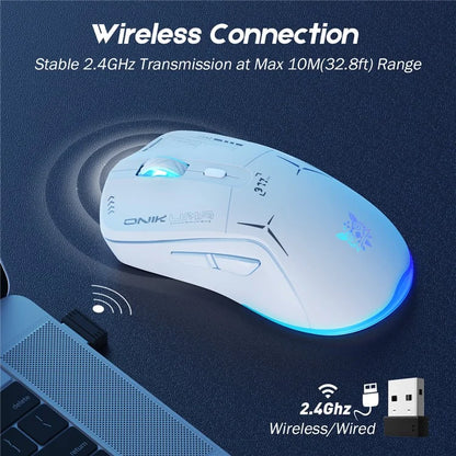 ONIKUMA CW917 Wired / 2.4G Wireless Dual Mode Gaming Mouse Ergonomic Computer Laptop Mice