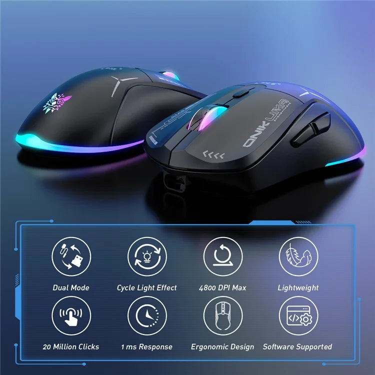 ONIKUMA CW917 Wired / 2.4G Wireless Dual Mode Gaming Mouse Ergonomic Computer Laptop Mice