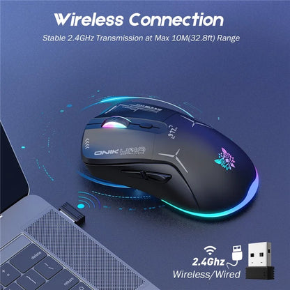 ONIKUMA CW917 Wired / 2.4G Wireless Dual Mode Gaming Mouse Ergonomic Computer Laptop Mice
