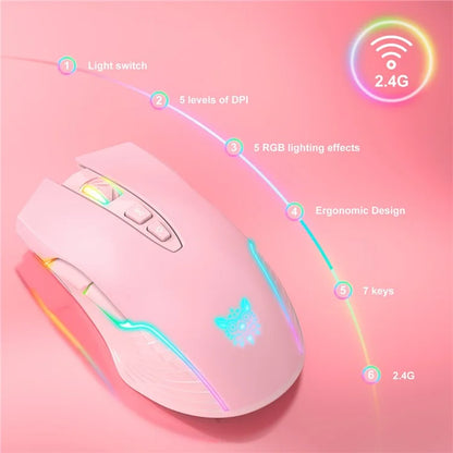 ONIKUMA CW905 Rechargeable 2.4G Wireless Gaming Mouse RGB Light Computer Mice