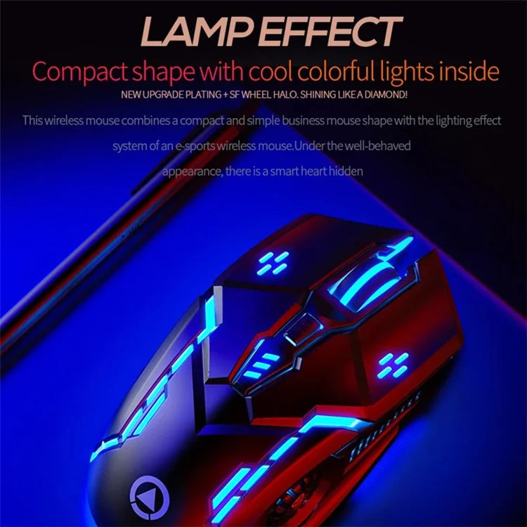 YINDIAO A9 2.4G Wireless Mouse 1200 / 1600 / 2400 / 3200 DPI Adjustable Silent 6 Keys Lighting Mouse