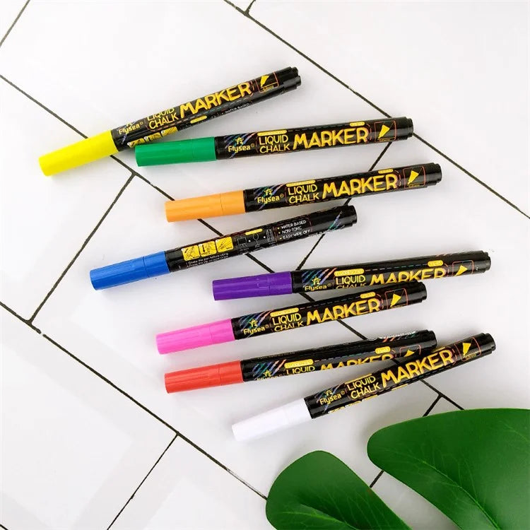 FLYSEA FS-63 1.0mm 8-color Highlighter Pens Scrapbooking Marker Pen Set