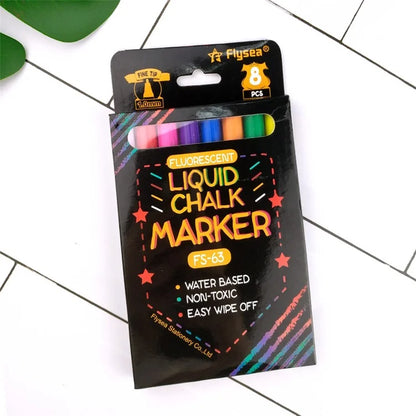 FLYSEA FS-63 1.0mm 8-color Highlighter Pens Scrapbooking Marker Pen Set
