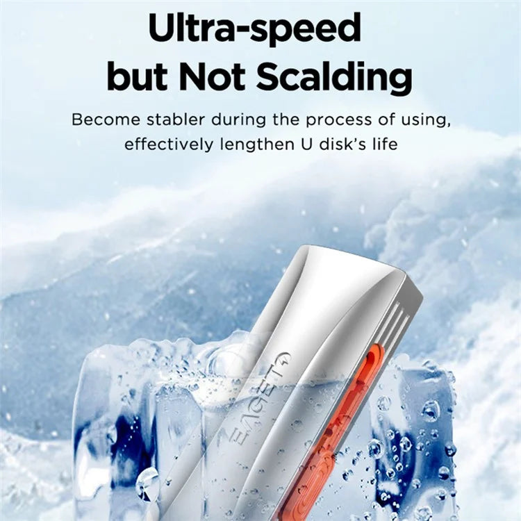 EAGET SU33 1TB 2-in-1 USB3.2 Gen2 / Type-C U-Disk 550Mb / s Read Speed Zinc Alloy Flash Disk