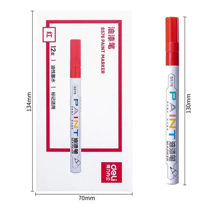 DELI S576 12Pcs / Pack Paint Pens for Artistic Drawing, DIY Crafting, Coloring, Note-Taking Marker Pen