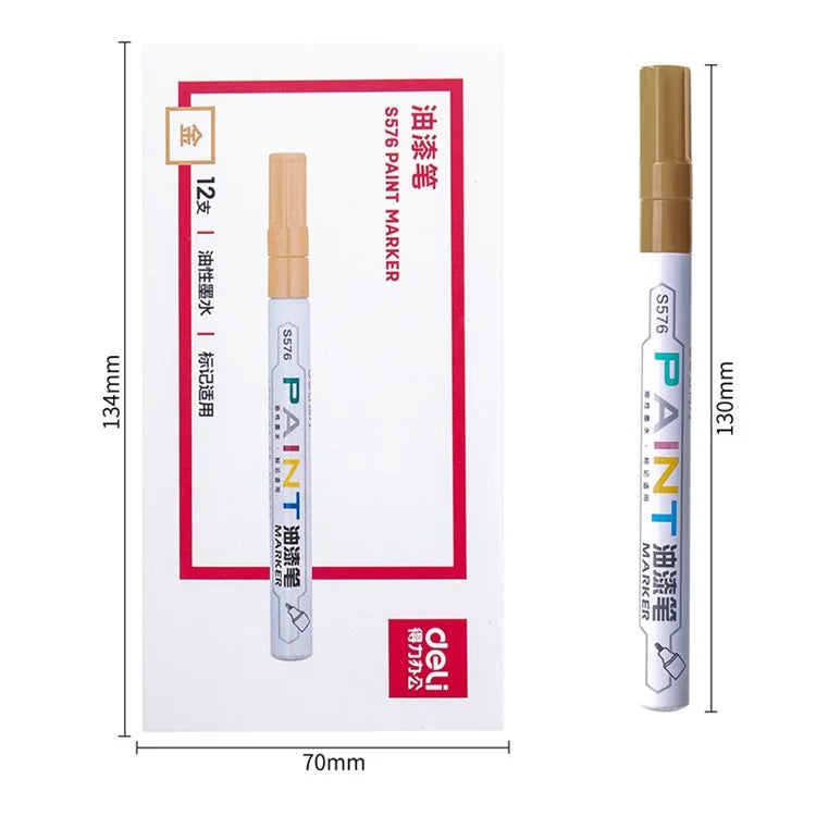 DELI S576 12Pcs / Pack Paint Pens for Artistic Drawing, DIY Crafting, Coloring, Note-Taking Marker Pen