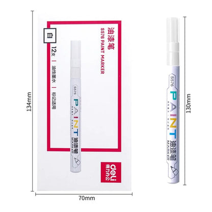 DELI S576 12Pcs / Pack Paint Pens for Artistic Drawing, DIY Crafting, Coloring, Note-Taking Marker Pen