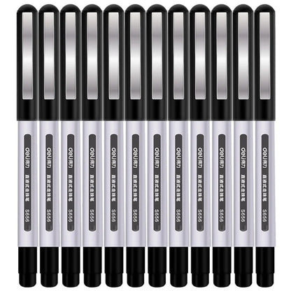 DELI S656 12-Pack Roller Ball Pens 0.5mm Liquid Ink Writing Pen for Students