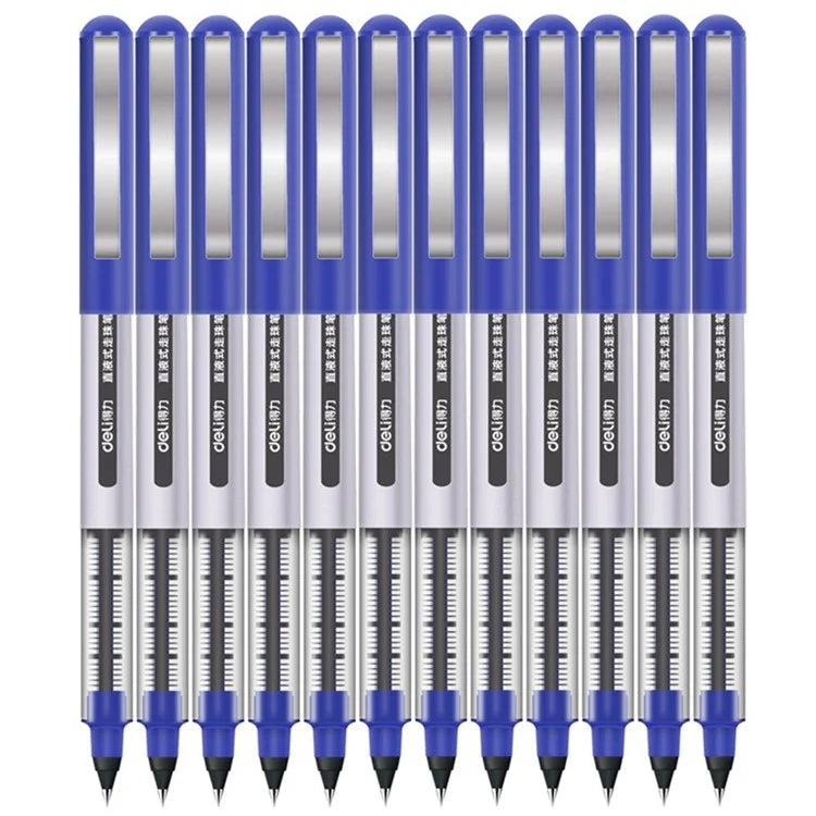 DELI S656 12-Pack Roller Ball Pens 0.5mm Liquid Ink Writing Pen for Students