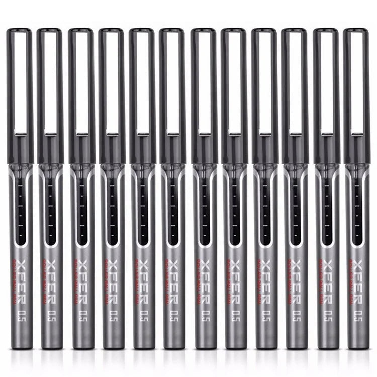 DELI S657 Rollerball Pen 12Pcs 0.5mm Liquid Ink Rollerball Ballpoint Pens for Writing