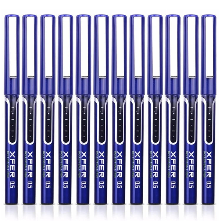 DELI S657 Rollerball Pen 12Pcs 0.5mm Liquid Ink Rollerball Ballpoint Pens for Writing
