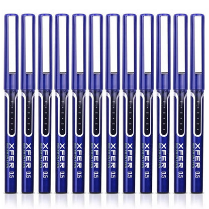 DELI S657 Rollerball Pen 12Pcs 0.5mm Liquid Ink Rollerball Ballpoint Pens for Writing