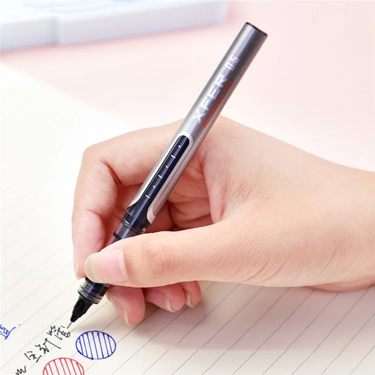 DELI S657 Rollerball Pen 12Pcs 0.5mm Liquid Ink Rollerball Ballpoint Pens for Writing