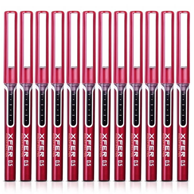 DELI S657 Rollerball Pen 12Pcs 0.5mm Liquid Ink Rollerball Ballpoint Pens for Writing