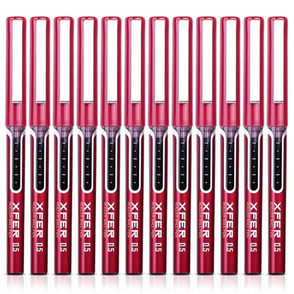 DELI S657 Rollerball Pen 12Pcs 0.5mm Liquid Ink Rollerball Ballpoint Pens for Writing