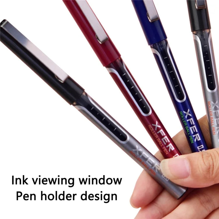 DELI S657 Rollerball Pen 12Pcs 0.5mm Liquid Ink Rollerball Ballpoint Pens for Writing