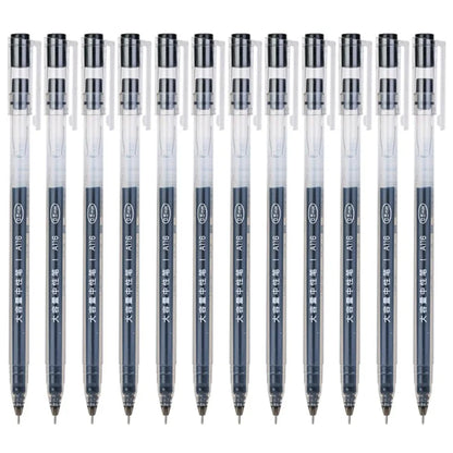 DELI A116 12Pcs Writing Neutral Pen Large Capacity Needle Pen 0.5mm Carbon Water Pen