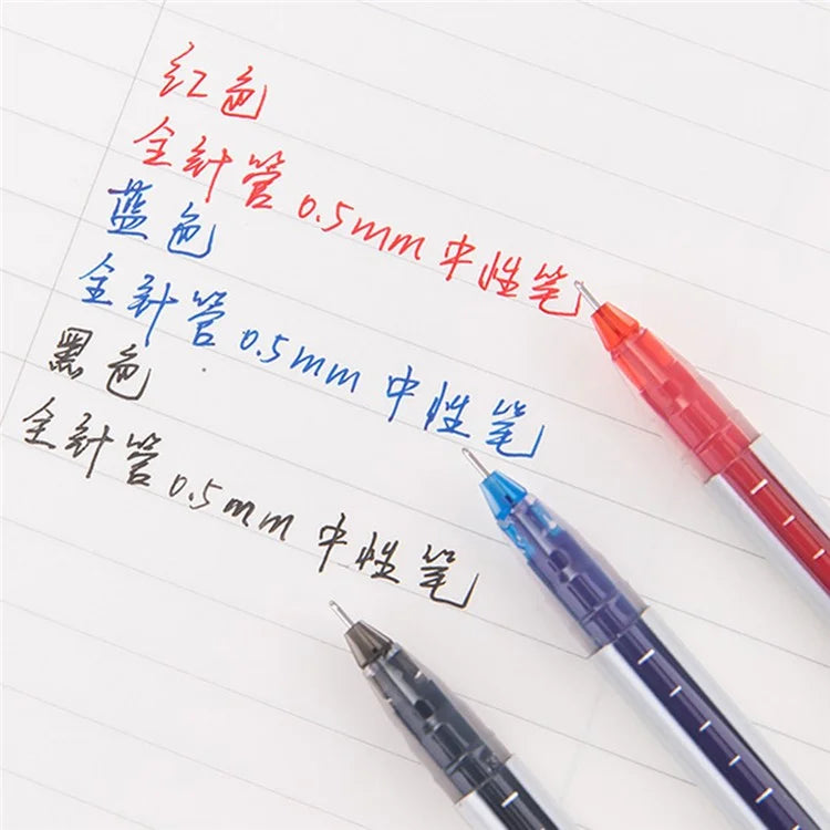 DELI A116 12Pcs Writing Neutral Pen Large Capacity Needle Pen 0.5mm Carbon Water Pen
