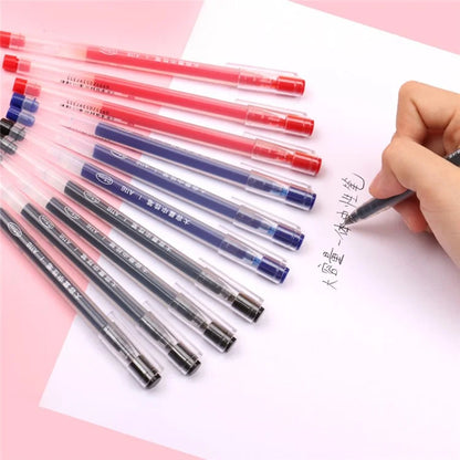 DELI A116 12Pcs Writing Neutral Pen Large Capacity Needle Pen 0.5mm Carbon Water Pen