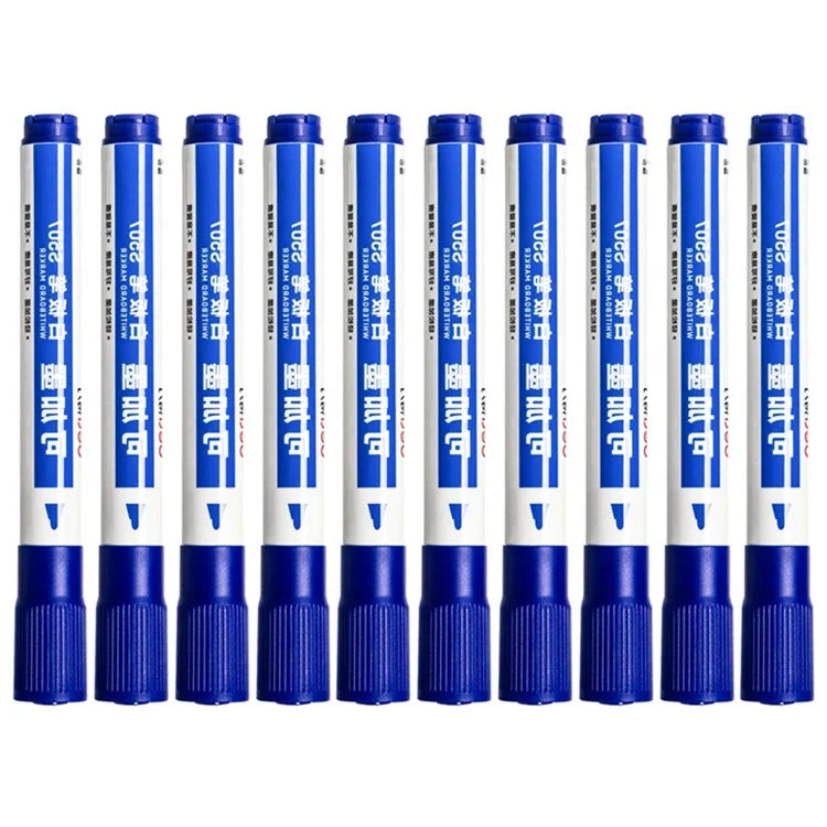 DELI S507 10Pcs Whiteboard Markers Dry Wipe White Board Pens for School Office Home