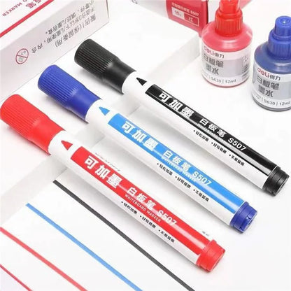 DELI S507 10Pcs Whiteboard Markers Dry Wipe White Board Pens for School Office Home