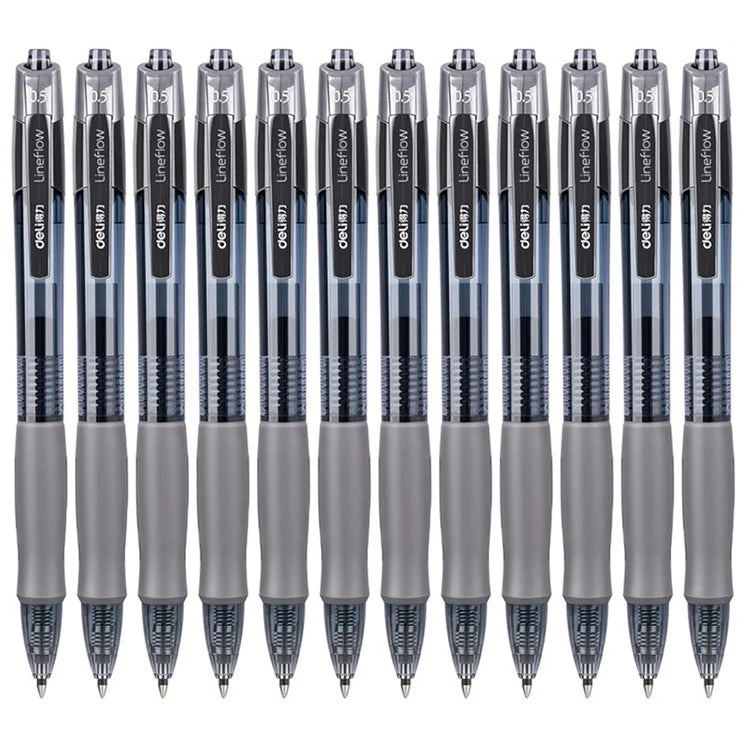 DELI S08 12Pcs Gel Pens Smooth Writing 0.5mm Bullet Tip Student Pen
