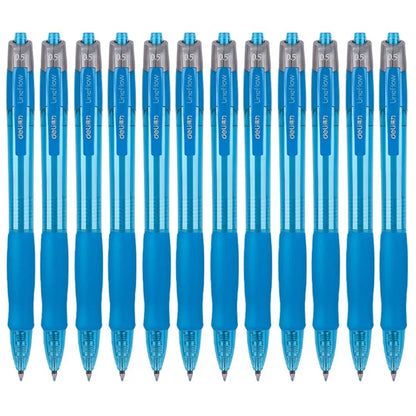 DELI S08 12Pcs Gel Pens Smooth Writing 0.5mm Bullet Tip Student Pen