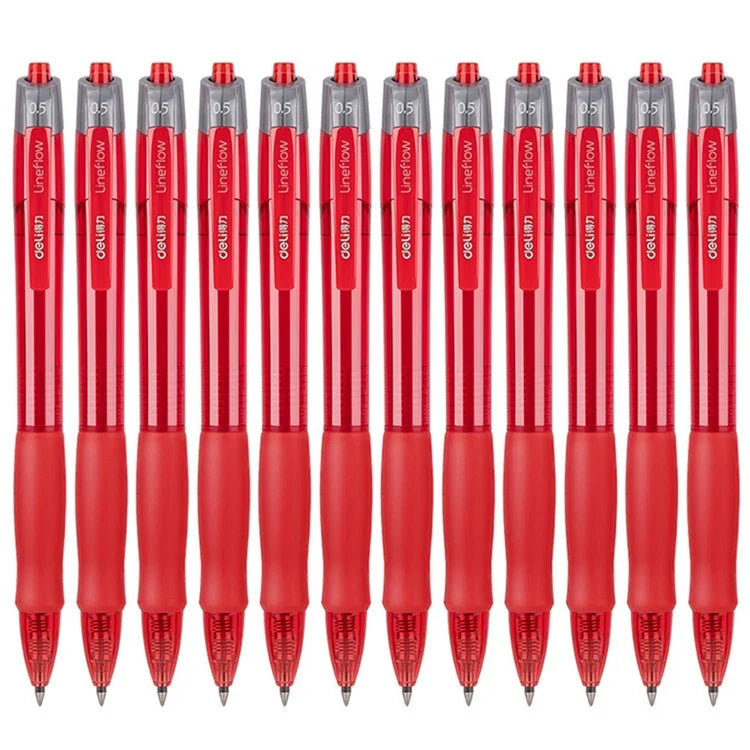 DELI S08 12Pcs Gel Pens Smooth Writing 0.5mm Bullet Tip Student Pen