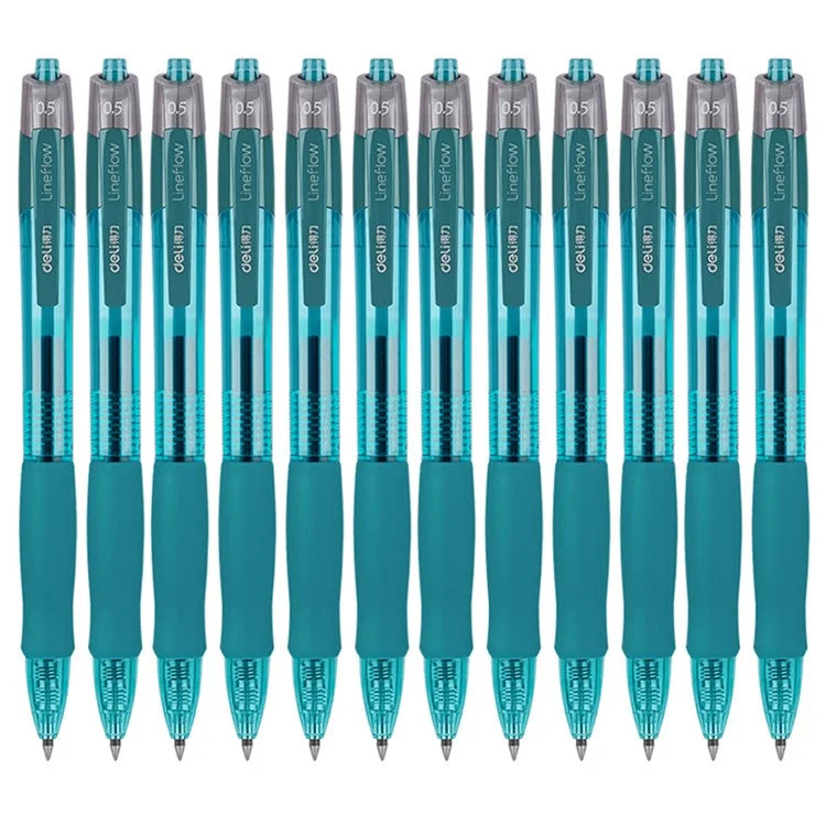DELI S08 12Pcs Gel Pens Smooth Writing 0.5mm Bullet Tip Student Pen